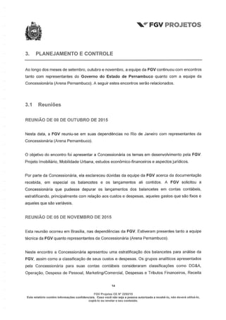 Relatório da FGV sobre a Arena Pernambuco