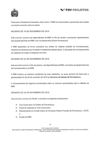 Relatório da FGV sobre a Arena Pernambuco