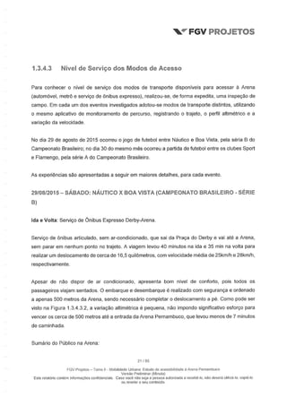 Relatório da FGV sobre a Arena Pernambuco