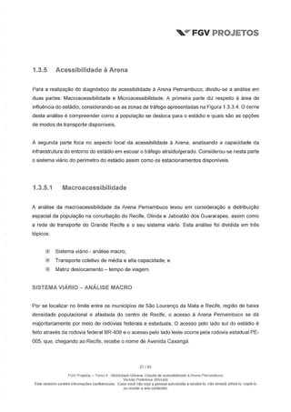 Relatório da FGV sobre a Arena Pernambuco
