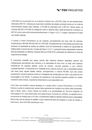 Relatório da FGV sobre a Arena Pernambuco