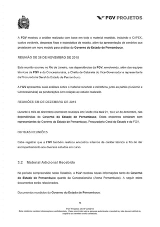 Relatório da FGV sobre a Arena Pernambuco