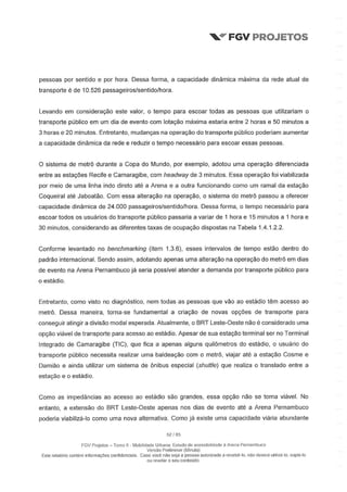 Relatório da FGV sobre a Arena Pernambuco