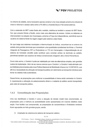 Relatório da FGV sobre a Arena Pernambuco