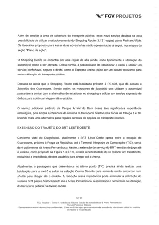 Relatório da FGV sobre a Arena Pernambuco