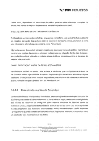 Relatório da FGV sobre a Arena Pernambuco