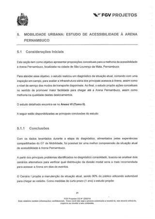 Relatório da FGV sobre a Arena Pernambuco