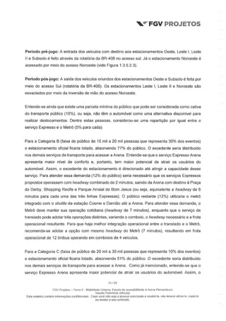Relatório da FGV sobre a Arena Pernambuco
