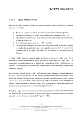 Relatório da FGV sobre a Arena Pernambuco