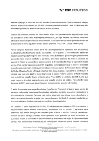 Relatório da FGV sobre a Arena Pernambuco