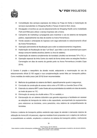 Relatório da FGV sobre a Arena Pernambuco
