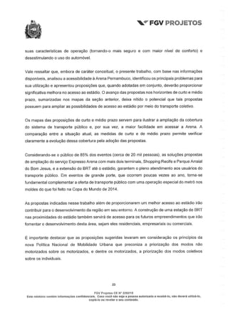 Relatório da FGV sobre a Arena Pernambuco