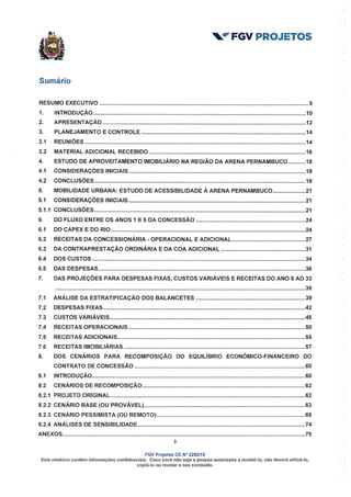 Relatório da FGV sobre a Arena Pernambuco