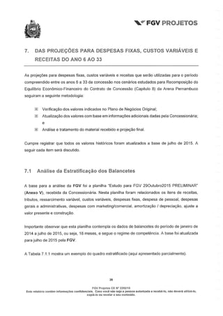 Relatório da FGV sobre a Arena Pernambuco