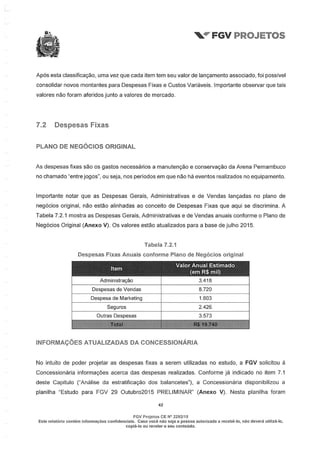 Relatório da FGV sobre a Arena Pernambuco