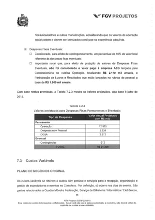 Relatório da FGV sobre a Arena Pernambuco