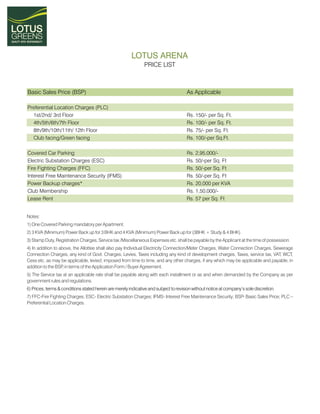 lotus gree sector 79 arena