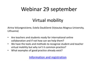 • Structure and clarity
• Use of learning spaces
- interaction and collaboration
- flexibility and variation
• Inclusive, supportive community
• Being seen
• Support
(Creelman & Reneland-Forman, 2012)
Design for learning
Bild:CC0 Public domain on Pexels
 