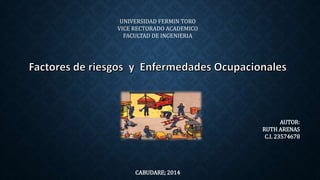 UNIVERSIDAD FERMIN TORO 
VICE RECTORADO ACADEMICO 
FACULTAD DE INGENIERIA 
AUTOR: 
RUTH ARENAS 
C.I. 23574678 
CABUDARE; 2014 
 