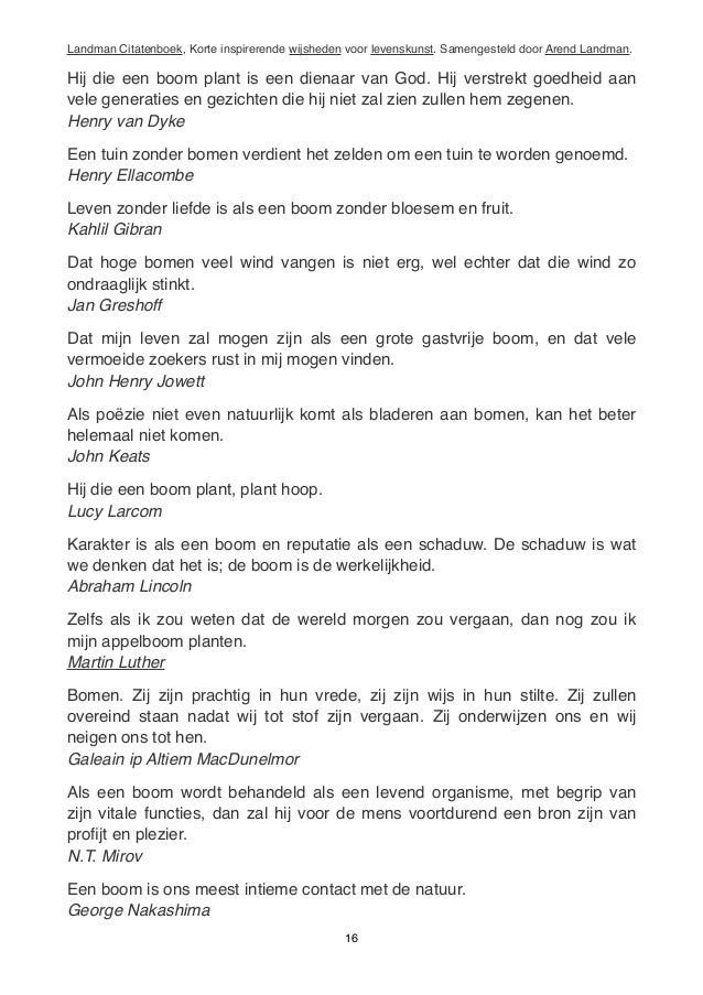 Arend Landman Citatenboek Korte Inspirerende Wijsheden Voor