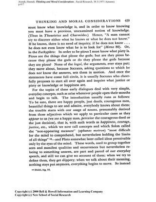 Arendt, Hannah, Thinking and Moral Considerations , Social Research, 38:3 (1971:Autumn)
p.417
 