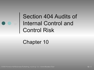 Section 404 Audits of Internal Control and Control Risk Chapter 10 