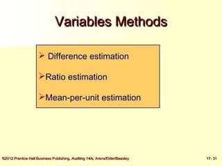 Audit Sampling for Tests of Details of Balances | PPT
