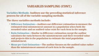 Variable Estimation Sampling arens_aud16_inppt17.pptx Auditing and assurance services | PPTX