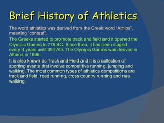 A report about athletics 1