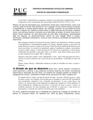 A reportagem descritiva