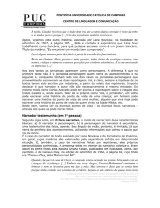 A reportagem narrativa