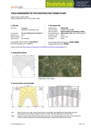 A Report On Design Estimation Of 1MW Solar PV Plant (Utility Scale) | PDF