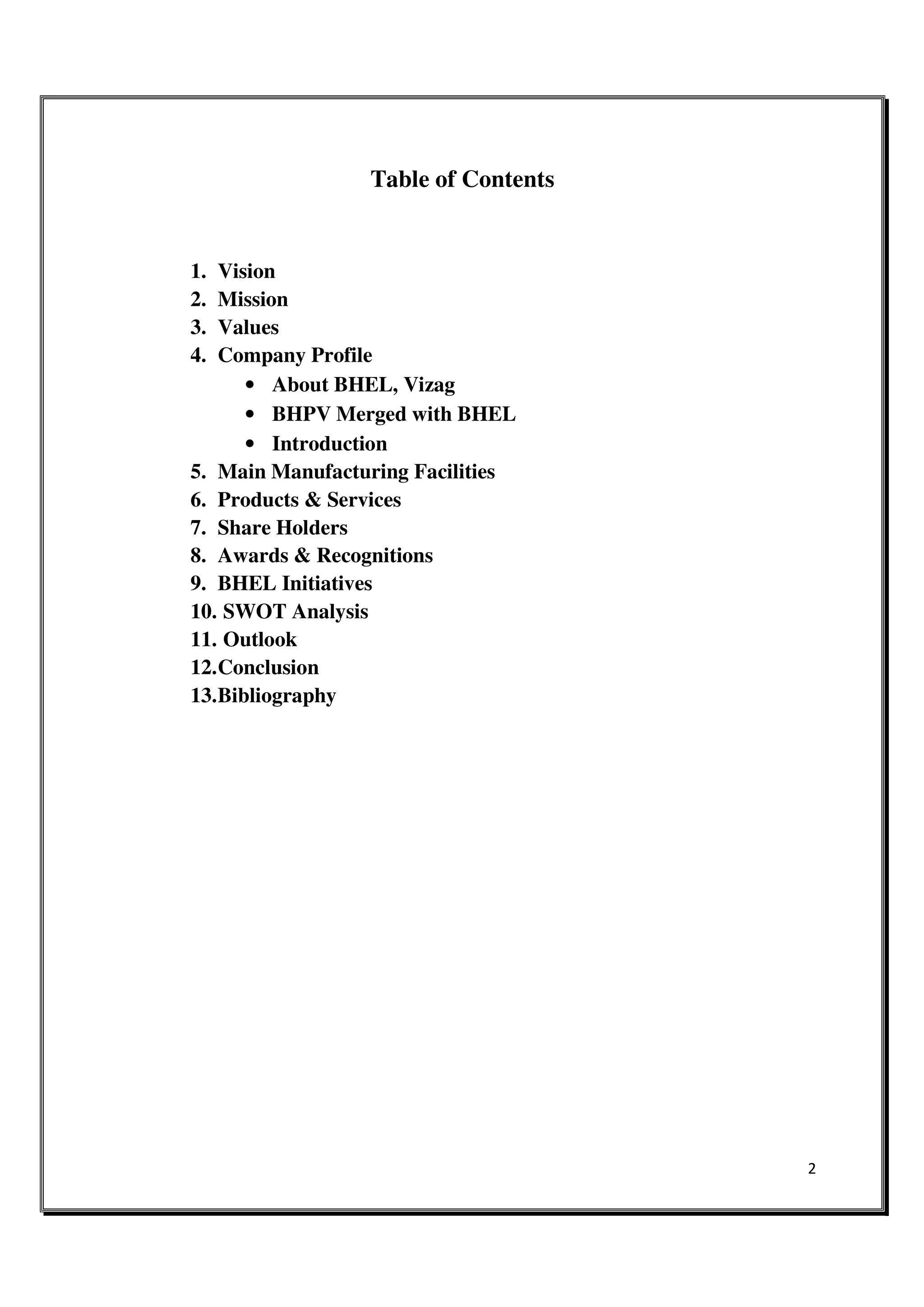 A report on industrial visit to bhel | PDF