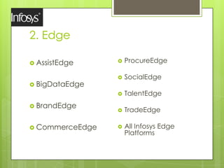 2. Edge
 AssistEdge
 BigDataEdge
 BrandEdge
 CommerceEdge
 ProcureEdge
 SocialEdge
 TalentEdge
 TradeEdge
 All In...