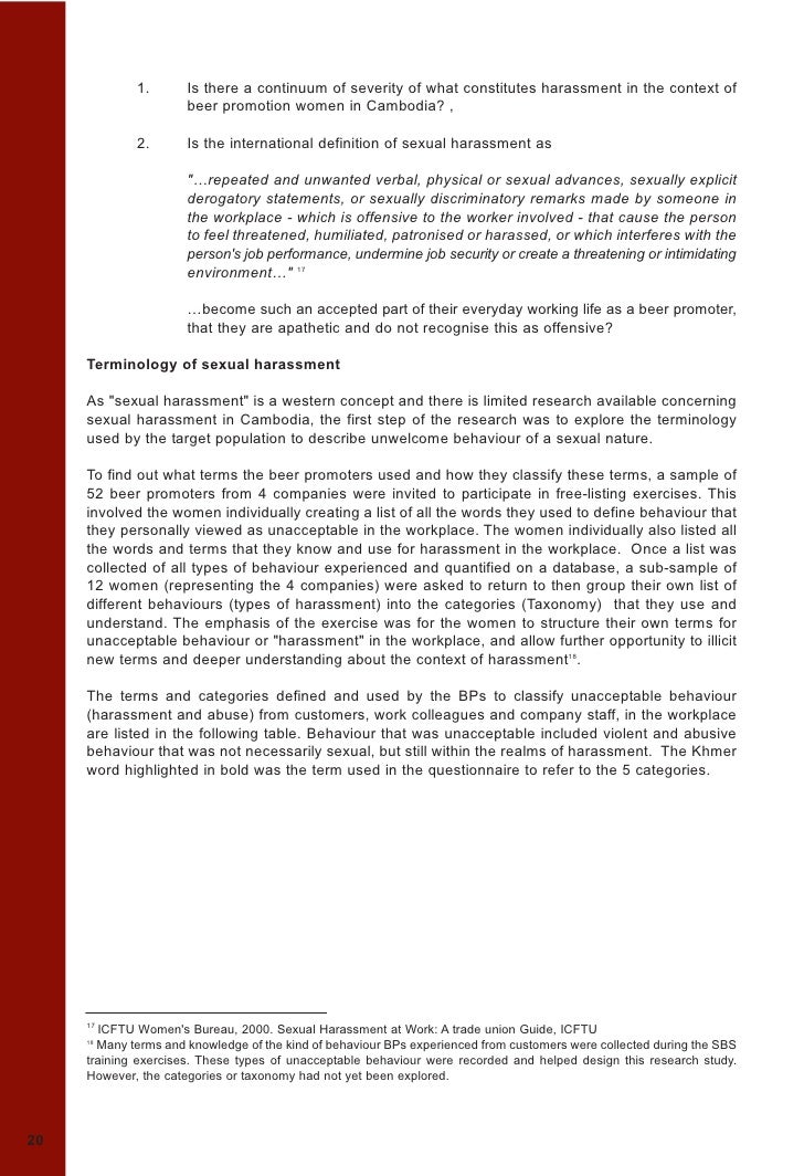 harassment paper research sexual work A research paper on the brief critical analysis of sexual harassment of women at workplace (prevention, prohibition and redressal) act, 2013 gujarat national law university. harassment paper research sexual work A research paper on the brief critical analysis of sexual harassment of women at workplace (prevention, prohibition and redressal) act, 2013 gujarat national law university.