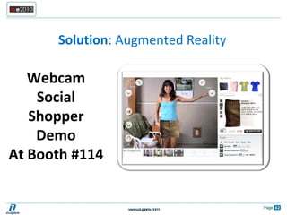 Solution : Augmented Reality Webcam Social Shopper Demo At Booth #114 