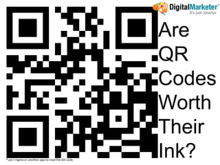 Are
                                                  QR
                                                  Codes
                                                  Worth
                                                  Their
*use I-nigma or another app to read the QV code
                                                  Ink?
 