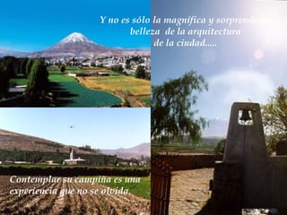 Y no es sólo la magnífica y sorprendente belleza  de la arquitectura de la ciudad..... Contemplar su campiña es una  experiencia que no se olvida . 