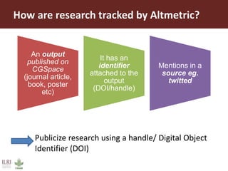 AReS and Altmetrics: How we use them at ILRI