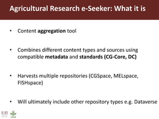AReS and Altmetrics: How we use them at ILRI