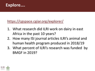 AReS and Altmetrics: How we use them at ILRI