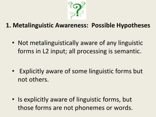 Do these learners structure their explicit working memory for language in some way that researchers don’t see?