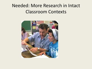 3. Corrective Feedback: Possible HypothesesWhen corrective feedback is structured in terms of phonemes, morphemes and words, only some linguistic units are noticed.More noticing will occur when teacher is:Structuring corrective feedback in terms of other formal units (e.g. syllables, syllable stress patterns, or intonation)Using symbols that are not script-based (e.g. colored blocks like Cuisinnaire rods)Framing corrective feedback in sociocultural terms