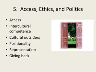 4. Social Contexts of SLA: Possible HypothesesWe assume learners have different purposes for using language in different social contexts (e.g. formal vs. naturalistic – classrooms vs. communities), and this affects their patterns of interlanguage use and acquisition. Language use skills used in out-of-school cultural practices can be identified, and engaged in classrooms to promote SLA. 