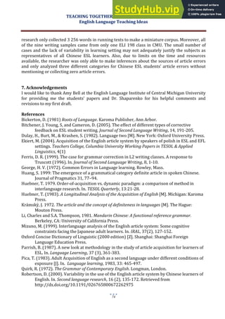 A Research Of English Article Errors In Writings By Chinese ESL ...