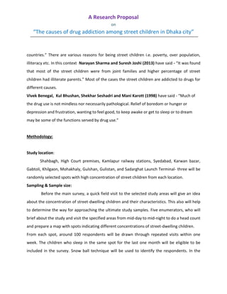 The causes of drug addiction among street children in Dhaka city: a ...