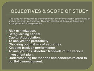 Portfolio management deals with  the analysis of individual securities as well as with the theory and practice of optimally combining securities into portfolios. 