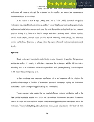 A RESEARCH STUDY ON THE DINESCAPE FACTORS DIFFERENCES BETWEEN LEADING ...
