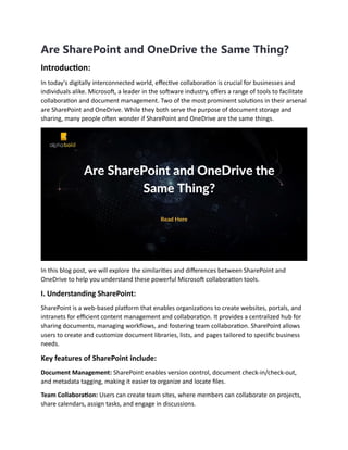 Are SharePoint and OneDrive the Same Thing.pdf