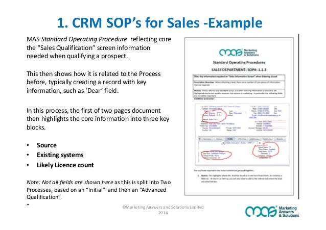 standard operating procedure examples